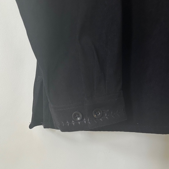 NORTHERN REFLECTIONS | Vintage Black Suede Embroidered Button Up Shirt - Picture 3 of 15